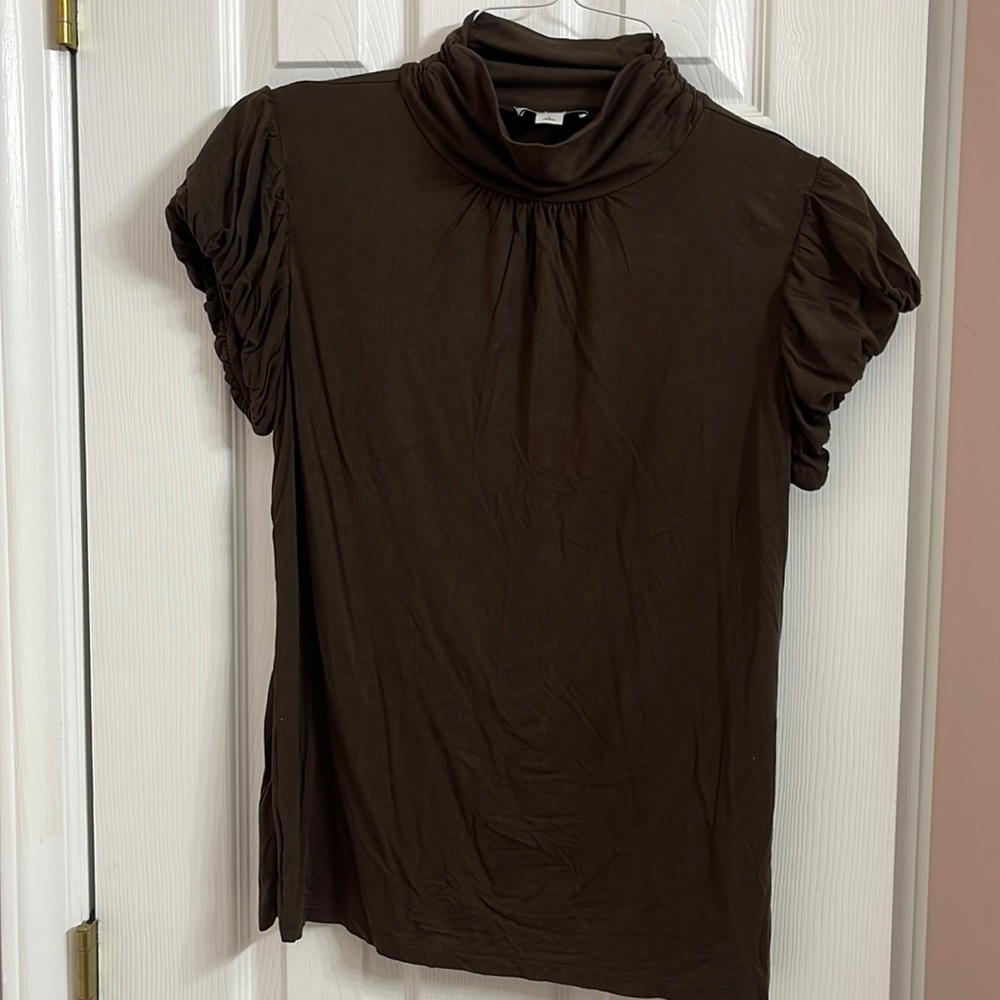 Brown turtleneck shirt